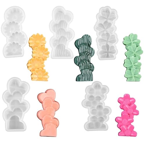 5 Stück Herz Kerzenform Silikon, 3D Blume Silikonformen Gießformen, Silikonform Kerzen Formen Silikon Kerzenformen zum Gießen Kerzen Silikonformen Ostern für Kerzen, Seife, Handwerk 5 Stück Herz Kerzenform Silikon, 3D Blume Silikonformen Gießformen, Silikonform Kerzen Formen Silikon Kerzenformen zum Gießen Kerzen Silikonformen Ostern für Kerzen, Seife, Handwerk von HVIHWI