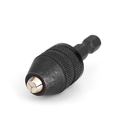 HVLVTAKANF 1 Stücke 1/4 Zoll Sechskantschaft Bohrer Werkzeug Schnellwechsel Konverter Adapter Keyless Bohrfutter Schlagschrauber Adapter 0,3-3/3,6 mm Reichweite Spannfutter(schwarz) von HVLVTAKANF