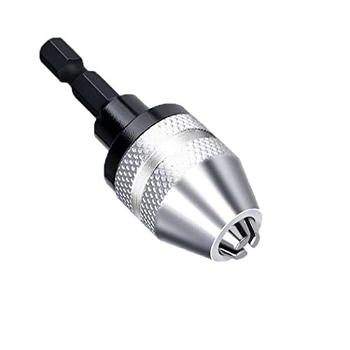 HVLVTAKANF 2 stücke 6,3mm Sechskantschaft Schnellwechsel Keyless Bohrerfutter Sechskantschaft Adapter 0,3-3,6mm 1/4quot;Sechskantschaft-Bohrer-Konverter-Handwerkzeuge Spannfutter(Silver) von HVLVTAKANF