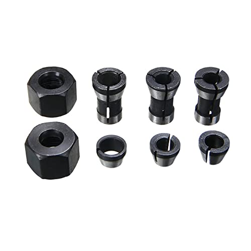 HVLVTAKANF 6/8 stücke Adapter Spannzangen Set 6mm/6,35mm/8mm Spannzange Gravur Trimmen Maschine Router Fräser Werkzeug Spannfutter(8pcs) von HVLVTAKANF