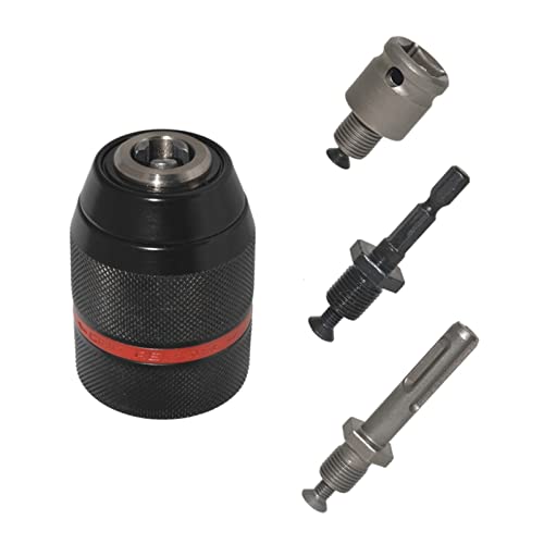 HVLVTAKANF Metall Heavy Duty 1,5-13 mm Keyless Bohrfutter Sechskantschaft/SDS/Sockel Vierkant Buchse Adapter Metall Bohrfutter Konverter Spannfutter(StyleE) von HVLVTAKANF