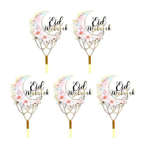 5pieces Cupcake Toppers Kuchen Dekoration Eid Theme Cake Picks Hochzeitstortezubehör Für Partyfeierlichkeiten Geeignet von HVRFJXI