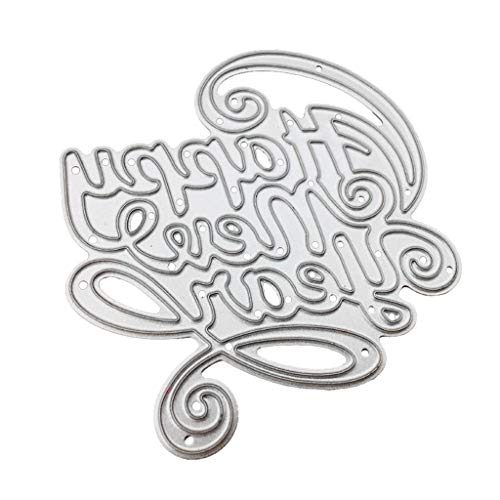 Frohes Neues Jahr Metal Cuting Stirbt Stencil Scrapbooking Album Stempel Papierkarten Präge Handwerk von HVRFJXI