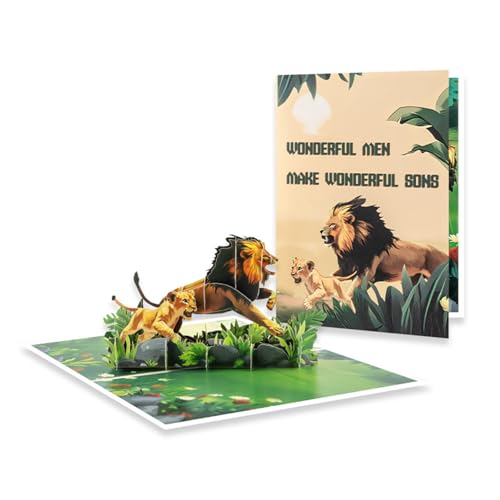 HVRFJXI Handgefertigte 3D Faltbare Vatertagskarte Mit Lions Vater Und Sohn. HVRFJXI Handgefertigte 3D Faltbare Vatertagskarte Mit Lions Vater Und Sohn. von HVRFJXI