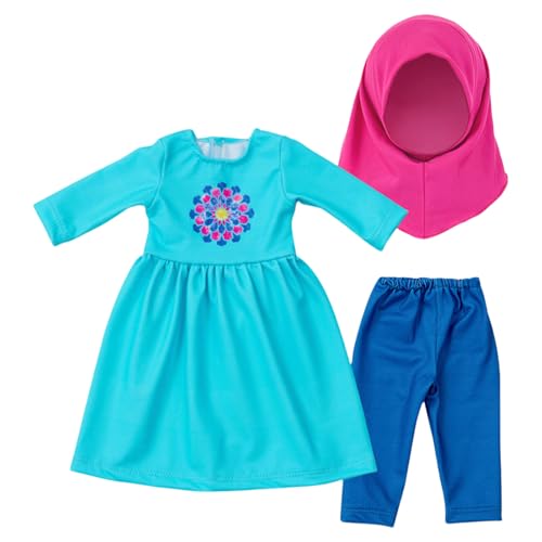HVRFJXI Stilvolle Farbenfrohe Hijab Pyjama Für 18 Zoll Mädchen Puppen Kleid Tragen Puppen Kleidung Mädchen Puppen Pyjama Bunte Kopfbedeckung HVRFJXI Stilvolle Farbenfrohe Hijab Pyjama Für 18 Zoll Mädchen Puppen Kleid Tragen Puppen Kleidung Mädchen Puppen Pyjama Bunte Kopfbedeckung von HVRFJXI