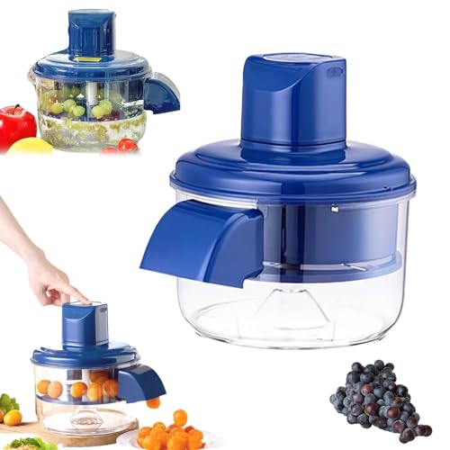 Elektrische Traubenschälmaschine, Knoblauchschälmaschine, automatisches Tomatenschälgerät für kleine Früchte, wiederaufladbare kommerzielle intelligente Fruchtschalenentfernermaschinen (Blau) von HVZUYY