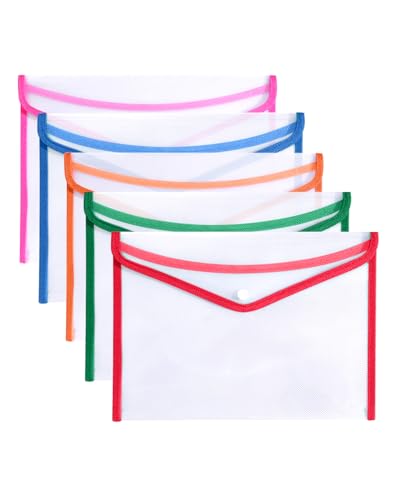 HW CASA Dokumententasche mit Reißverschluss, A4, transparent, 5 Stück von HW CASA