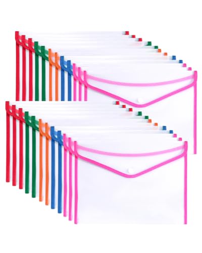HW CASA Dokumententasche mit Reißverschluss, A4/A5, transparent, 24 Stück von HW CASA