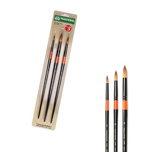 HWAHONG Aquarellpinsel 700R, runder Pinsel, Set mit 3 Pinseln, Set B HWAHONG Aquarellpinsel 700R, runder Pinsel, Set mit 3 Pinseln, Set B von HWAHONG 700R