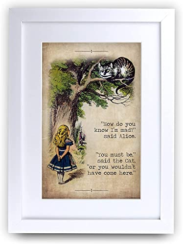 HWC Trading A4 FR Alice im Wunderland Grinsekatze Geschenke für Dekorieren Sie Ihre neugeborene Babys Zimmer - A4 Eingerahmt HWC Trading A4 FR Alice im Wunderland Grinsekatze Geschenke für Dekorieren Sie Ihre neugeborene Babys Zimmer - A4 Eingerahmt von HWC Trading