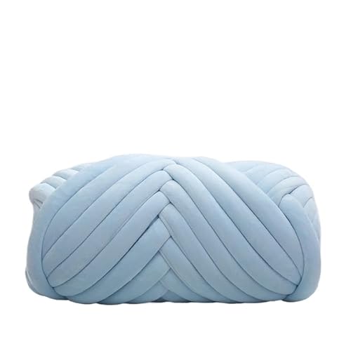 Armstrickgarn, 1 kg, Samt, dick, super sperrig, grobes Garn, Handstrickgarn, gewebter Faden, Korb, Decke, Teppiche, Riesengarn, DIY, Arm-Handstrickdecke (Farbe: Blau, 1 kg) von HWJFDC