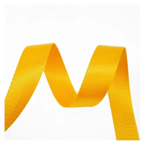 HWJFDC Gurtband 5 Meter 20/25/32/38/50mm 1mm Dickes Festes Farbe Nylon Band for Sicherheitsgurt Rucksack Gurtband DIY Taschengurt Nähzubehör(Yellow,38mm) von HWJFDC