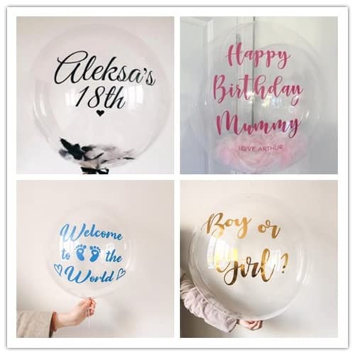 Personalisierbar (1 x 45,7 cm/61 cm/91,4 cm Luftballon+1 x benutzerdefinierter Aufkleber), personalisierter Luftballon, Buchstaben, Text, eigenes Logo, Druck, Werbung, benutzerdefinierte Partyballons von HWLY