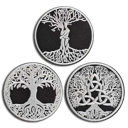 HWQVA 3 x Baum des Lebens, bestickter taktischer Moralaufnäher, Haken und Schlaufe HWQVA 3 x Baum des Lebens, bestickter taktischer Moralaufnäher, Haken und Schlaufe von HWQVA
