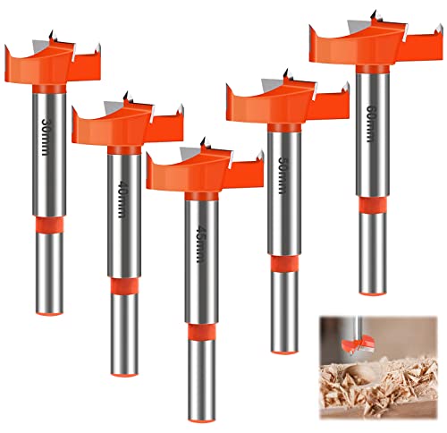 5 Stück Forstnerbohrer Set, Holzbohrer set, für Astlochbohrer Set,Fräsbohrer Holz mit Drei Positionierung (30mm, 40mm, 45mm, 50mm, 60mm) (5) von ARZER