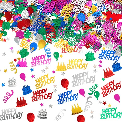 3000 PCs Confetti Geburtstagstorte Konfetti Tischstreuende Dekorationen für Party, Babyparty, DIY-Kunst und Handwerk (Multi-Color) Happy von HWXZUUO