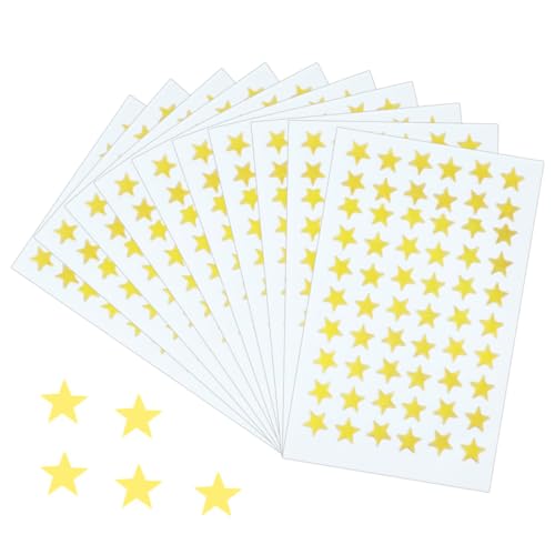 540pcs/10 Blech kleiner Folienstern Aufkleber Aluminium Folienstern Aufkleber für Kinder Belohnung Home School DIY Dekoration Verdickte verbesserte Version Dicke 1, 3 cm Gold von HWXZUUO