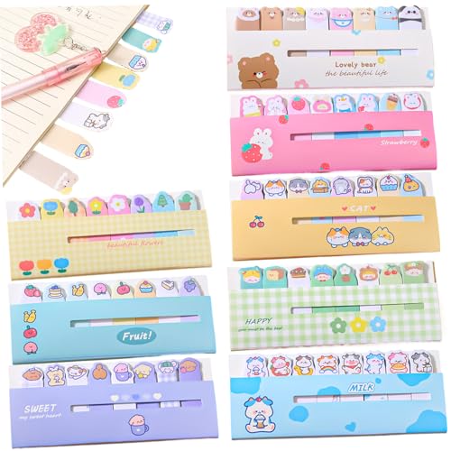 8pcs Mini Sticky Notes, 120 Blätter 8 Styles Kawaii Sticky Notes Index Tabs, beschreibbare Notizflags, wiederverwendbare lustige Lesezeichen für Büroschulenzubehör 8pcs Mini Sticky Notes, 120 Blätter 8 Styles Kawaii Sticky Notes Index Tabs, beschreibbare Notizflags, wiederverwendbare lustige Lesezeichen für Büroschulenzubehör von HWXZUUO