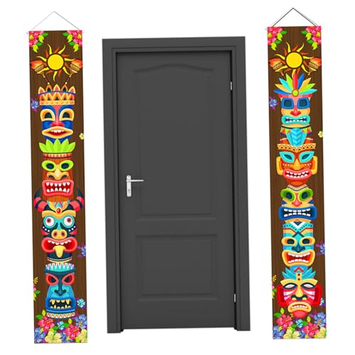 HWXZUUO Hawaiian Party Dekorationen Tiki Luau Banner Tropische Party -Türschild für Aloha Moana Geburtstagsstil 1 von HWXZUUO