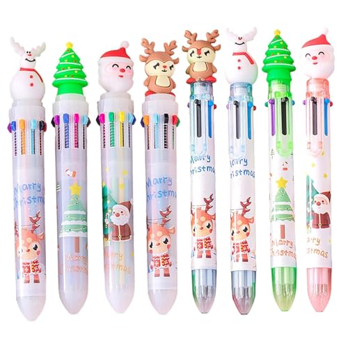 HWXZUUO Weihnachtsstifte 8pcs 6 Zoll 6 in 1/10 in 1 mehrfarbiger Kugelschreiber mit charmem einverrücktem 0, 5 mm NIB Multi -farbige Stifte für Schüler, Kinder, Lehrer Weihnachten HWXZUUO Weihnachtsstifte 8pcs 6 Zoll 6 in 1/10 in 1 mehrfarbiger Kugelschreiber mit charmem einverrücktem 0, 5 mm NIB Multi -farbige Stifte für Schüler, Kinder, Lehrer Weihnachten von HWXZUUO