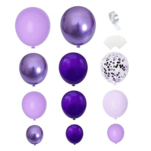 Purple Ballon Garland Kit, 129pcs Luftballons unterschiedlich Größe 18 12 10 5, Metallic Confetti Arch für Themenpartydekoration, Geburtstag Hochzeit Babyparty 1 Purple Ballon Garland Kit, 129pcs Luftballons unterschiedlich Größe 18 12 10 5, Metallic Confetti Arch für Themenpartydekoration, Geburtstag Hochzeit Babyparty 1 von HWXZUUO