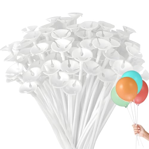 120 Stück Luftballon Stäbe 32cm Luftballon Halter Luftballonständer Luftballonstäbe mit Halterung Kunststoff Wiederverwendbar für Dekoration Geburtstag Party Hochzeits Feier Zubehör, Weiß 120 Stück Luftballon Stäbe 32cm Luftballon Halter Luftballonständer Luftballonstäbe mit Halterung Kunststoff Wiederverwendbar für Dekoration Geburtstag Party Hochzeits Feier Zubehör, Weiß von HXC
