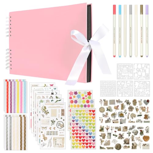 Fotoalbum zum Selbstgestalten, 29 X 21,5cm Fotoalbum 80 Seiten Fotobuch zum Selbstgestalten DIY Scrapbooking Set, Geschenk für Geburtstag Abschluss Hochzeit, Rosa Fotoalbum zum Selbstgestalten, 29 X 21,5cm Fotoalbum 80 Seiten Fotobuch zum Selbstgestalten DIY Scrapbooking Set, Geschenk für Geburtstag Abschluss Hochzeit, Rosa von HXC