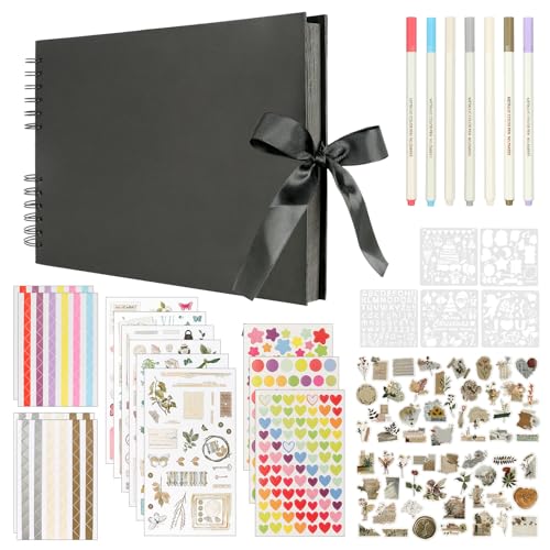Fotoalbum zum Selbstgestalten, 29 X 21,5cm Fotoalbum 80 Seiten Fotobuch zum Selbstgestalten DIY Scrapbooking Set, Geschenk für Geburtstag Abschluss Hochzeit, Schwarz Fotoalbum zum Selbstgestalten, 29 X 21,5cm Fotoalbum 80 Seiten Fotobuch zum Selbstgestalten DIY Scrapbooking Set, Geschenk für Geburtstag Abschluss Hochzeit, Schwarz von HXC