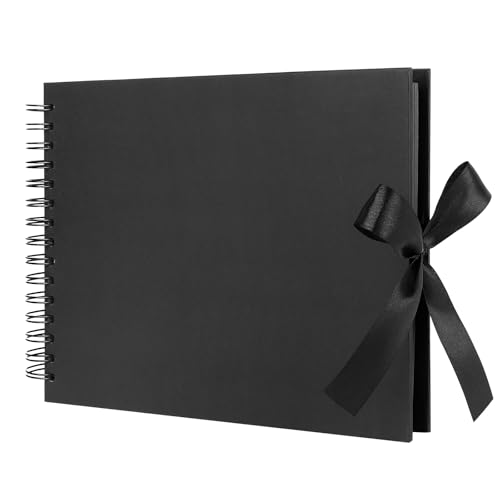 Fotoalbum zum Selbstgestalten 80 Schwarze Seiten Scrapbook A4 Fotobuch DIY Fotoalben zum Selber Gestalten Kraftpapier Photo Album für Fotos Baby Valentinstag Geburtstag Jahrestag von HXC