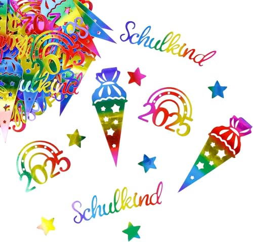 HXJFGDM 100 Stück Einschulung Konfetti Set 2025 - Bunte Tischdeko für Schulanfang,Bunte Tischdeko für Schulkind-Mädchen & Jungen | Schulanfang Deko-Set mit Schultüten-Motiven & Regenbogen-Design HXJFGDM 100 Stück Einschulung Konfetti Set 2025 - Bunte Tischdeko für Schulanfang,Bunte Tischdeko für Schulkind-Mädchen & Jungen | Schulanfang Deko-Set mit Schultüten-Motiven & Regenbogen-Design von HXJFGDM
