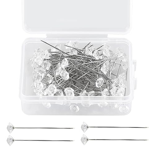 HXMJIED 100 Stück Diamant-Kristallkopfnadeln – klare Strasssteine, Blumennadeln für Hochzeitsdekorationen und DIY-Näharbeiten HXMJIED 100 Stück Diamant-Kristallkopfnadeln – klare Strasssteine, Blumennadeln für Hochzeitsdekorationen und DIY-Näharbeiten von HXMJIED