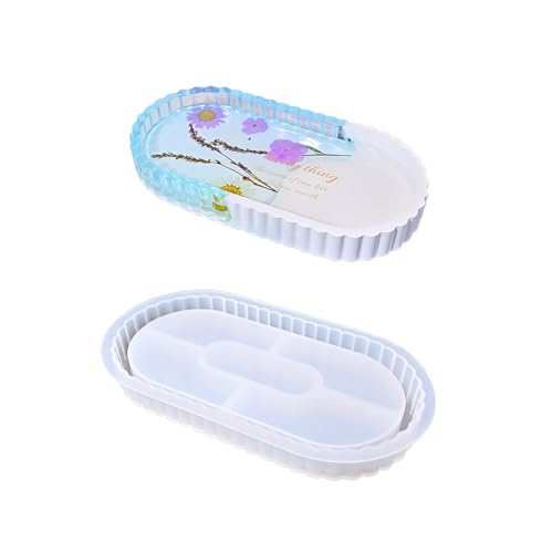 Flexibles, stabiles Silikon-Epoxidharz-Gießen in Blumenform, Tablett für Handwerk und Heimdekoration, oval von HXNH