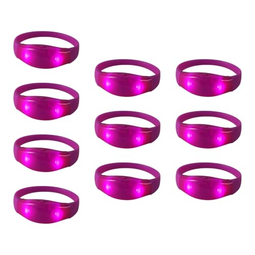 HXNH 10 Stück Stimmaktivierte leuchtende Armbänder bunte Silikon-Armbänder blinkende leuchtende Armreifen Zubehör für Kinder von HXNH