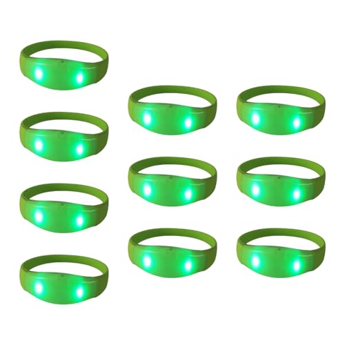 HXNH 10 Stück Stimmaktivierte leuchtende Armbänder bunte Silikon-Armbänder blinkende leuchtende Armreifen Zubehör für Kinder von HXNH