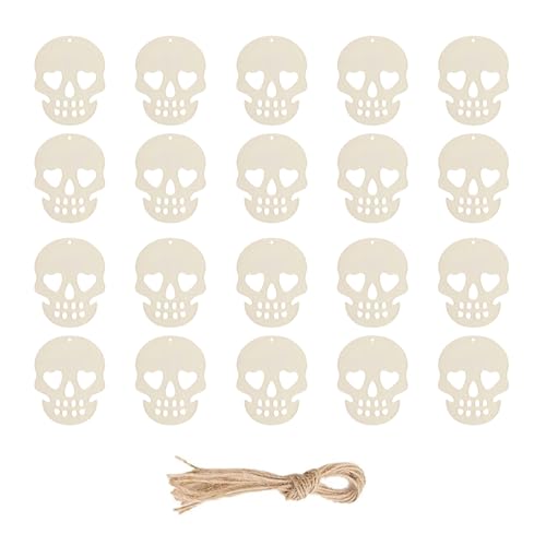 Halloween-Holz-Bastelanhänger, hängende Ornamente, handgefertigt, kreatives Projekt für Kinder, Party-Dekoration, Halloween-Aufhänger, 20 Stück Halloween-Holz-Bastelanhänger, hängende Ornamente, handgefertigt, kreatives Projekt für Kinder, Party-Dekoration, Halloween-Aufhänger, 20 Stück von HXNH