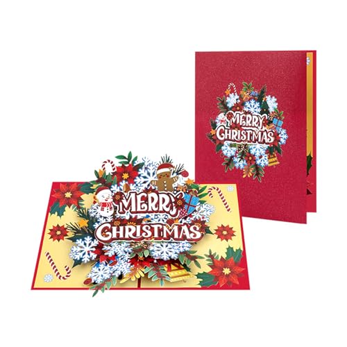 Handgefertigte Weihnachtskarte mit Umschlag, Grußkarte, Festival, Heimdekoration, für Weihnachten, Schneeflocken-Party, Einladung von HXNH