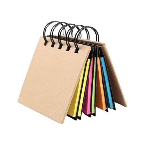 Kleine Spiralen, Notizblock, Hardcover, Haftnotizen, selbstklebende Notizblock, Kombinationsnotizblock für Zuhause von HXNH