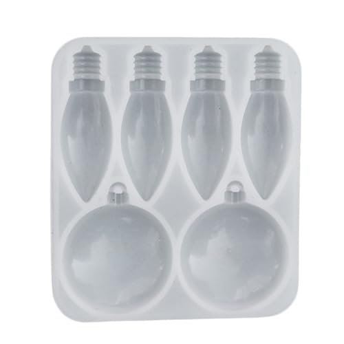 Silikonform für Glühbirnen-Anhänger, Weihnachtsdekoration, Kunstharz, Bastelbedarf, runde Lampe, Schlüsselanhänger, Anhänger, Schmuckherstellungswerkzeuge von HXNH