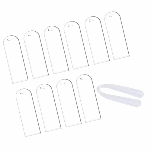 Transparente Acryl-Etiketten für Veranstaltungsplanung, Tischbeschilderung, elegantes weißes Band, Hängeschild mit Löchern von HXNH