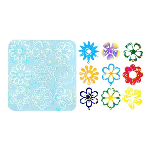 Wiederverwendbare Blumen-Silikonform, lebensmittelecht, holografische Oberflächen für Bastelarbeiten, Kunstharz, Kunst und Familienaktivitäten, holografische Epoxidharz-Form von HXNH