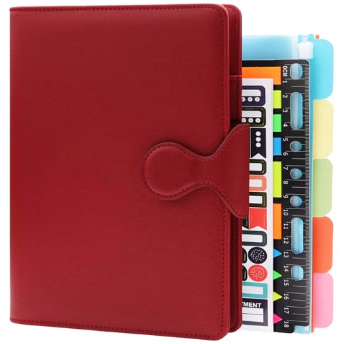 HXRTANGS PU Leder Notizbuch A5, 6 Löcher Ringbuch Nachfüllbare Tagebuch Business Notizbuch mit Stifthalter/Zubehör, 100gsm Liniert Papier 80 Blatt / 160 Seiten, Rot HXRTANGS PU Leder Notizbuch A5, 6 Löcher Ringbuch Nachfüllbare Tagebuch Business Notizbuch mit Stifthalter/Zubehör, 100gsm Liniert Papier 80 Blatt / 160 Seiten, Rot von HXRTANGS
