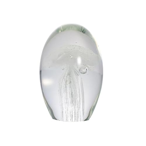 HXSCOO 1Pcs 3D Kristall Quallen Ornament Meer Tier Kristall Glas Handwerk Künstliche Quallen Figuren Miniaturen Hause Dekoration (Color : Weiß) von HXSCOO