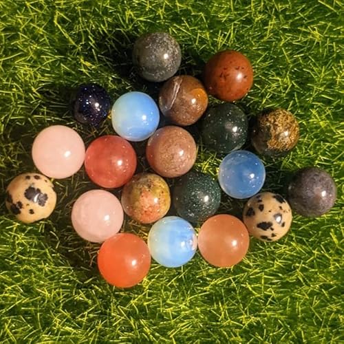 HXSCOO 20/10 Stücke Natürliche Quarzkristallkugel Heilstein Kugel Chakra Edelstein Perlen DIY Home Dekorative Accessoires Kristallschmuck (Color : Random 20PCS, Size : 12MM) von HXSCOO
