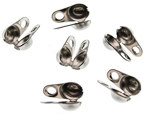 HXSCOO 50 Stück Edelstahl Kugel Perlenkette Verbindungsverschlüsse Endkappen Quetschperlen for DIY Halskette Schmuckherstellung (Size : 4.5mm 50pcs) von HXSCOO