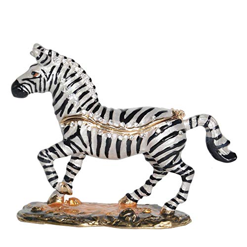HXSCOO Zebra Trinket Box handbemalt emaillierte Schmuckschatulle Ringhalter Home Decor von HXSCOO