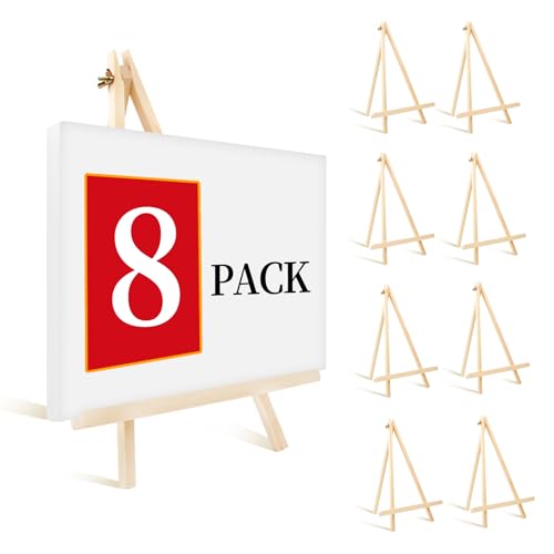 8 Stück 35,6 cm Holzstaffeleien, Tischstaffelei, Ständer zum Malen, Stativ-Malstaffelei für Kunst und Handwerk, tragbare Leinwandhalter 8 Stück 35,6 cm Holzstaffeleien, Tischstaffelei, Ständer zum Malen, Stativ-Malstaffelei für Kunst und Handwerk, tragbare Leinwandhalter von HXSEMAYIG