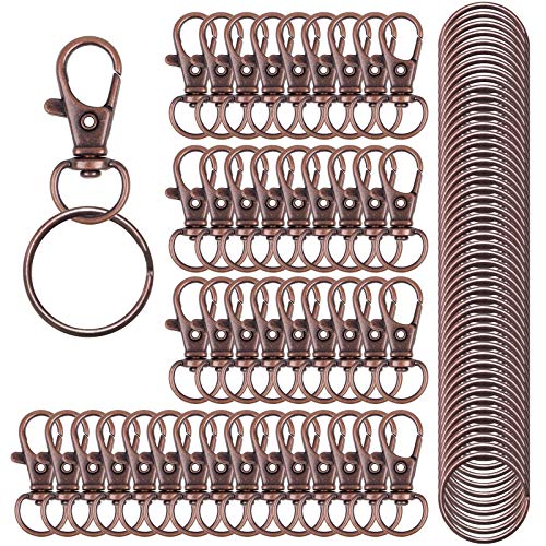 HXSEMAYIG 100 Stück Schlüsselanhänger-Haken mit Schlüsselringen, drehbar, Karabinerverschlüsse, für Schlüsselanhänger, Schlüsselbänder, Schmuckherstellung, Basteln HXSEMAYIG 100 Stück Schlüsselanhänger-Haken mit Schlüsselringen, drehbar, Karabinerverschlüsse, für Schlüsselanhänger, Schlüsselbänder, Schmuckherstellung, Basteln von HXSEMAYIG