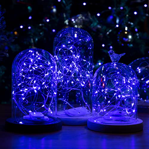 6 Stück LED Lichterkette Batterie Betriebe, 2M 20LEDs Blau Mini Lichterketten Silber Kupferdraht Batteriebetrieb, LED Beleuchtung Batteriebetrieben Deko für Flasche, Urlaub,Weihnachten Deko von HXWEIYE
