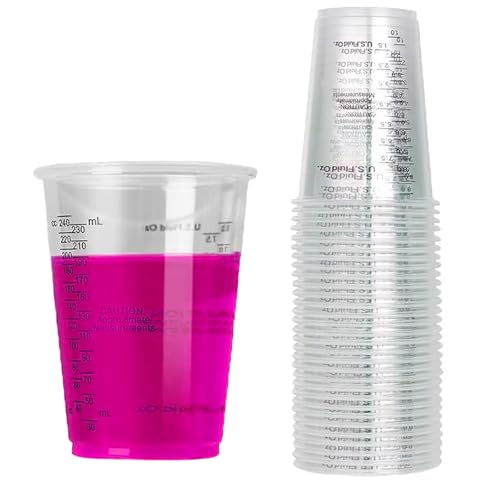 Epoxidharz Mischbecher, 30 Stück Rührbecher mit Skala, 240 ml Lackmischbecher, Farbe Rührbecher, Messbecher aus Plastik, Zum Mischen von Flüssigkeiten (Wiederverwendbar) von HXXWEUS