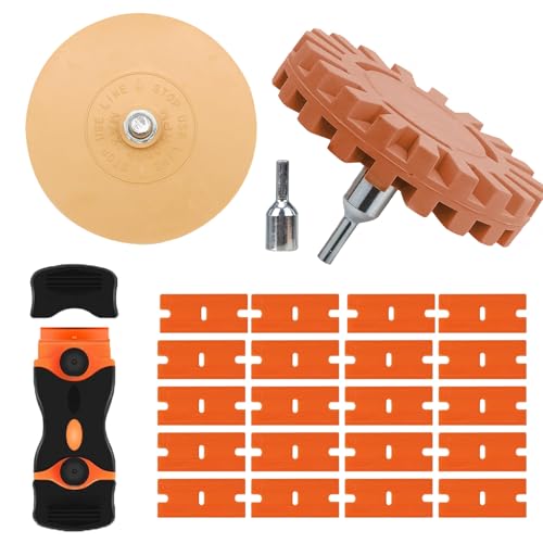 Folienradierer, Aufkleber Radiergummi, Folienradierer mit Adapter, Radierscheibe, Radierer Aufkleber Entferner, Schaber Kunststoff, Radierscheibe von Folien und Kleberesten am Fahrzeug Folienradierer, Aufkleber Radiergummi, Folienradierer mit Adapter, Radierscheibe, Radierer Aufkleber Entferner, Schaber Kunststoff, Radierscheibe von Folien und Kleberesten am Fahrzeug von HXXWEUS